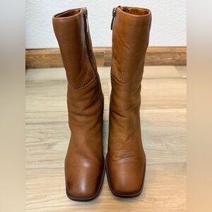 Franco Sarto Tan Leather Heeled Boots